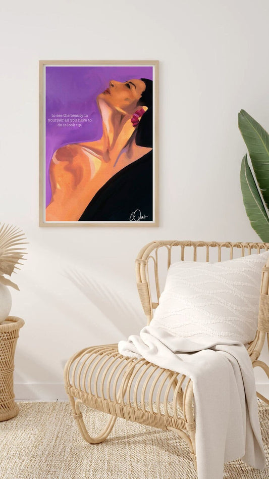 Self-Love Art Print - "To See the Beauty in Yourself" Inspirational Woman Wall Decor, Digital Download