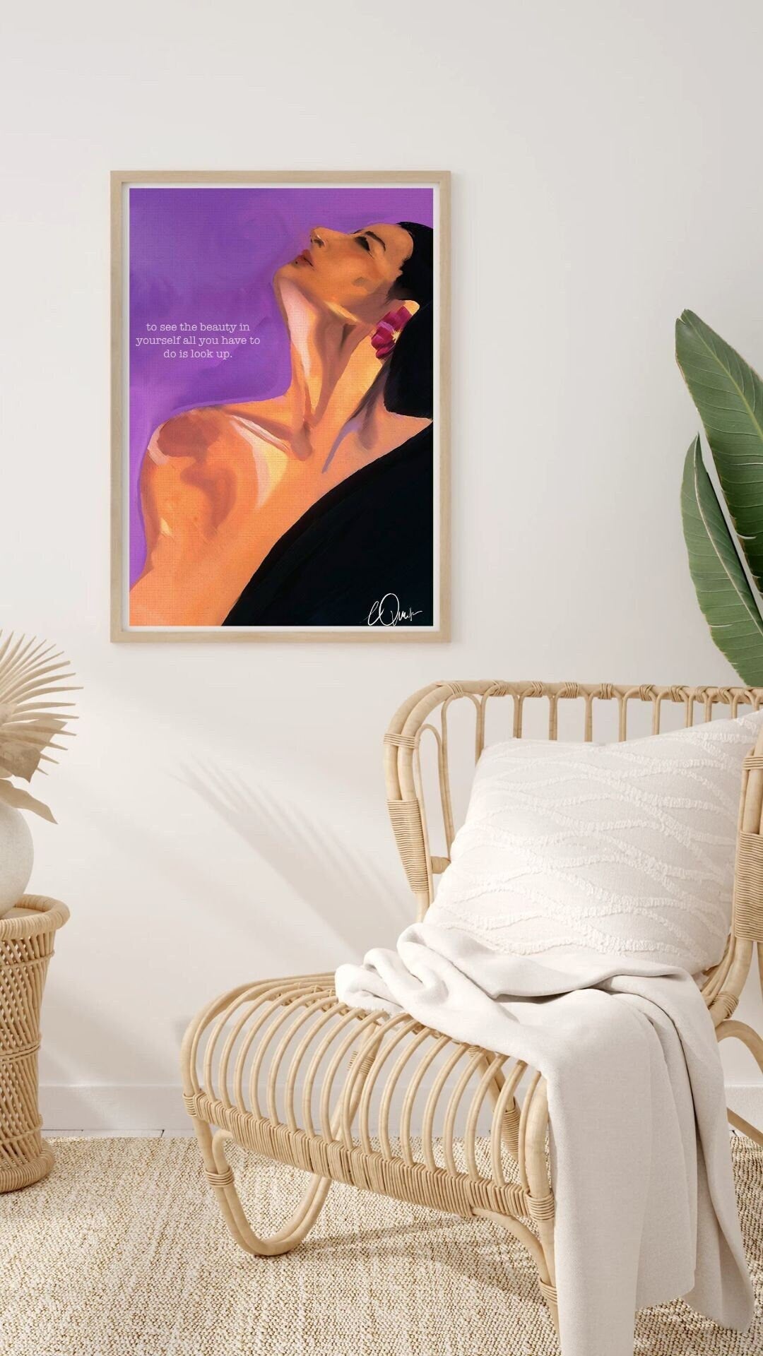 Self-Love Art Print - "To See the Beauty in Yourself" Inspirational Woman Wall Decor, Digital Download