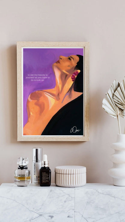 Self-Love Art Print - "To See the Beauty in Yourself" Inspirational Woman Wall Decor, Digital Download