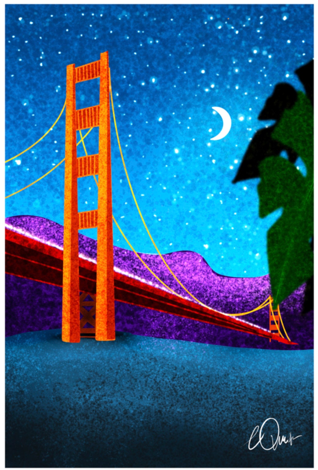 San Francisco Travel Souvenir Art - Stylized Bridge Illustration, Meaningful Gift for California Lovers Digital Download