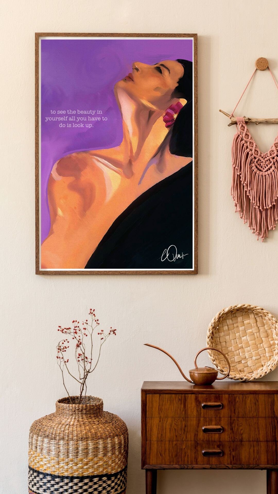 Self-Love Art Print - "To See the Beauty in Yourself" Inspirational Woman Wall Decor, Digital Download