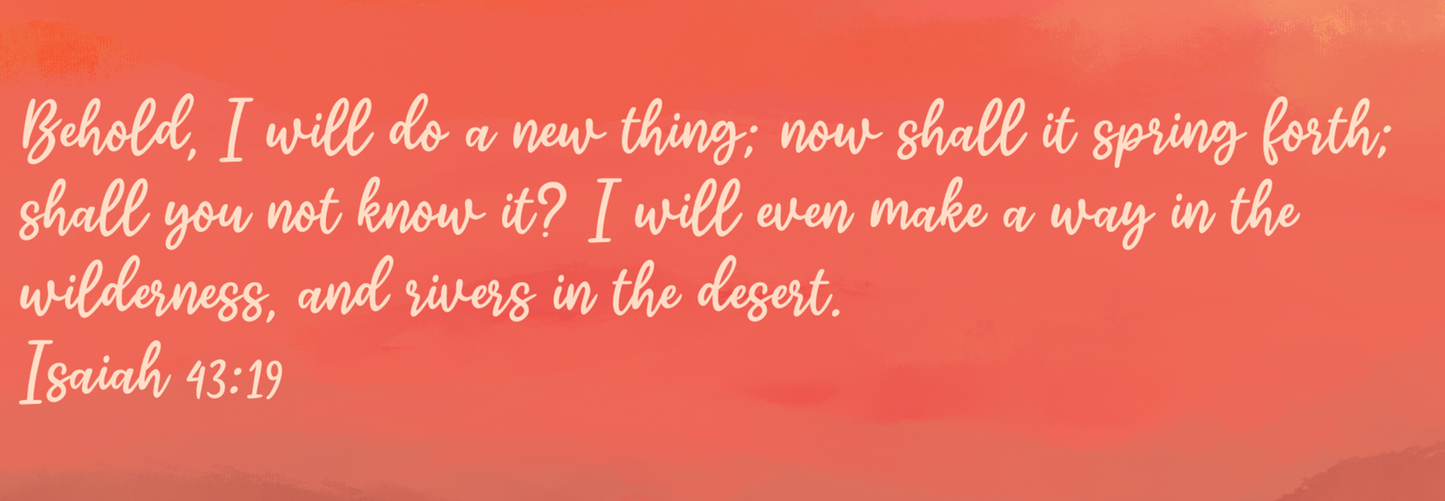 Isaiah 43:19 Bible Verse Wall Art - Rivers in the Desert Sunset Landscape Print - Modern Christian Home Decor UNFRAMED