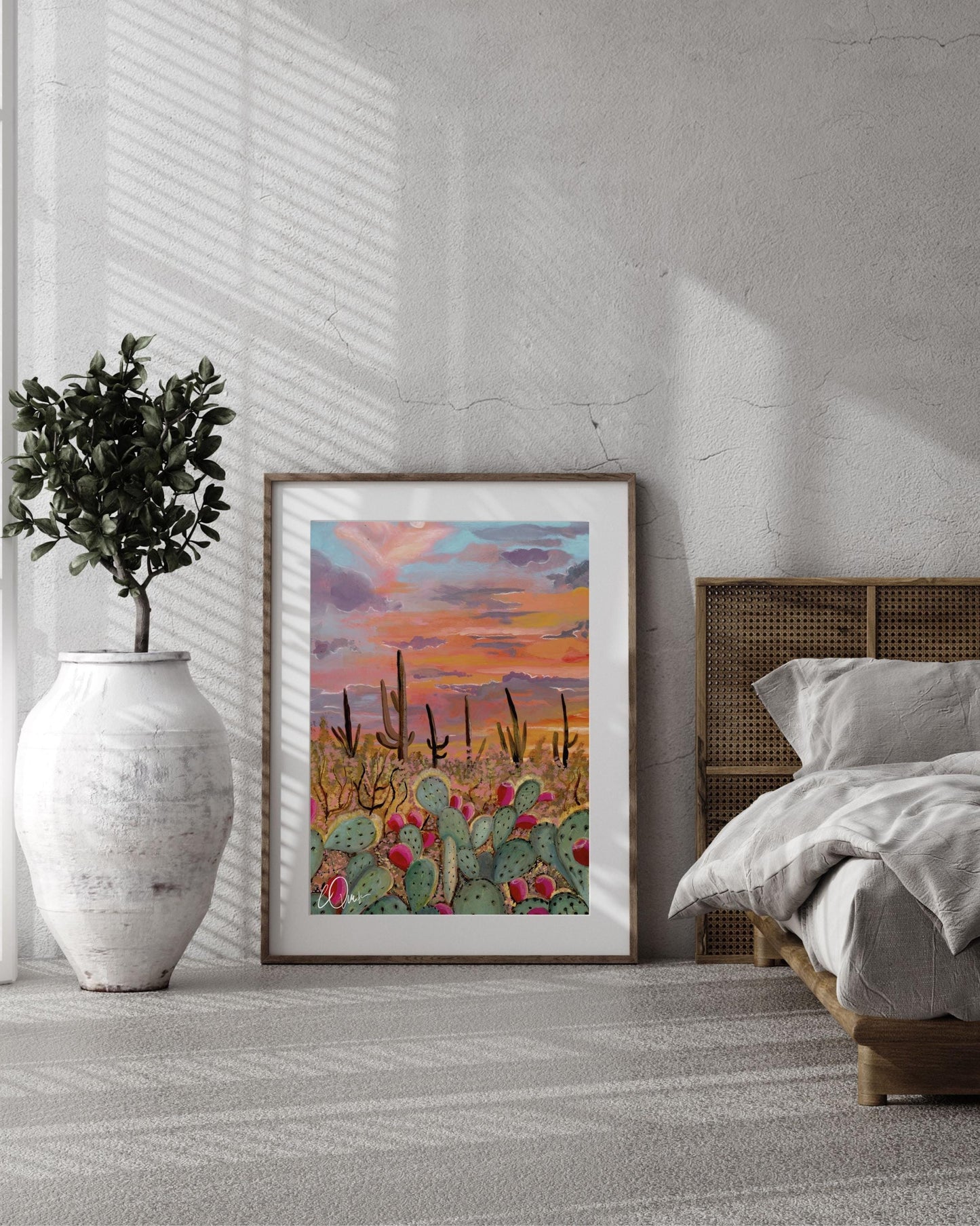 Peaceful Nature Print - Sunset River Landscape for Mindfulness, Encouragement Gift for Friend UNFRAMED