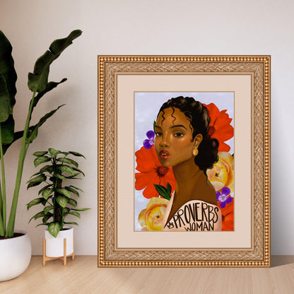 Proverbs 31 Woman Art Print - Virtuous Woman Bible Verse Decor, Christian Gift for Her UNFRAMED
