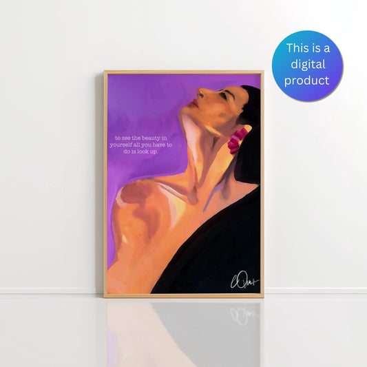 Self-Love Art Print - "To See the Beauty in Yourself" Inspirational Woman Wall Decor, Digital Download